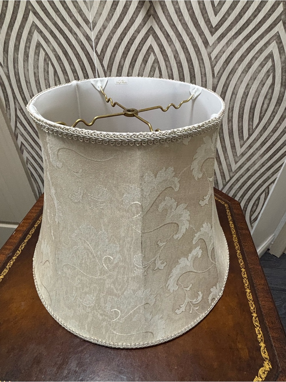 Beautiful elegant damask fabric lampshade